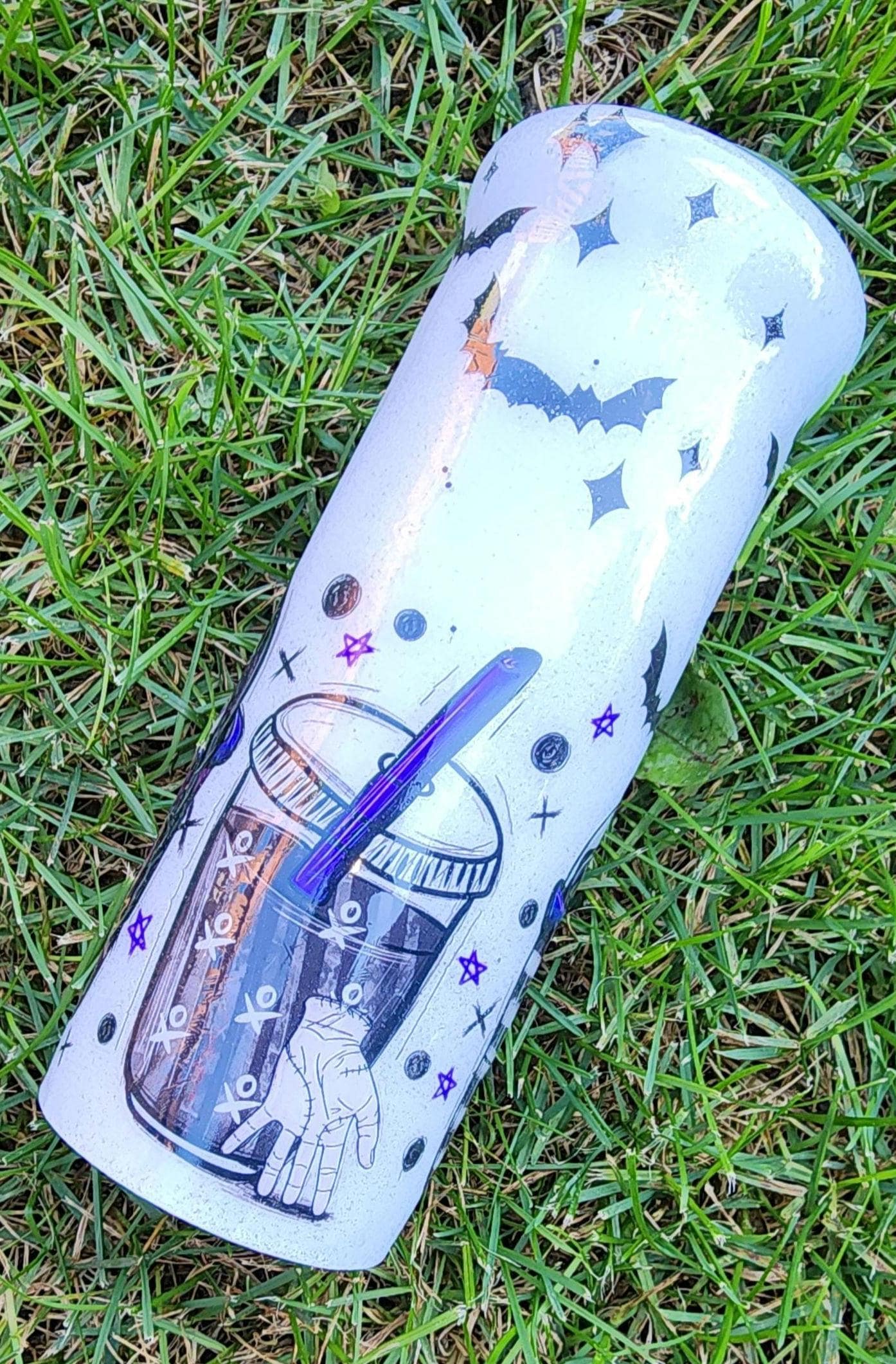 Wednesday Addams Epoxy Tumbler: Goth Drinkware, Spooky Insulated Cup - Thumbnail 2