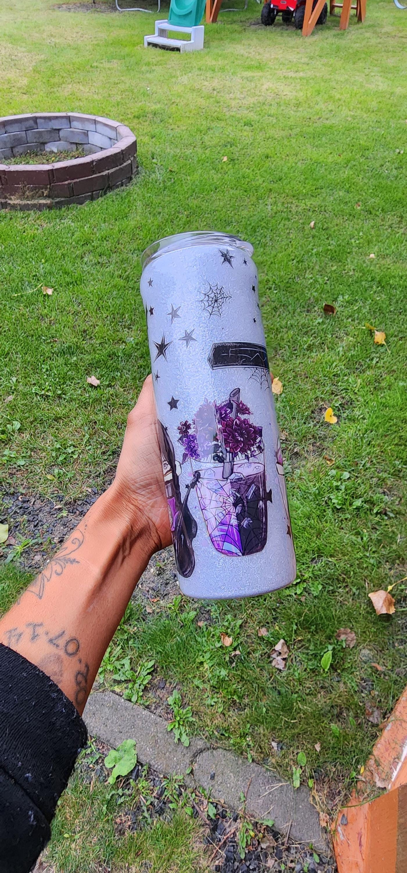 Wednesday Addams Glitter Tumbler – Dark Goth Coffee Mug, Spooky Sassy Halloween Cup - Thumbnail 7