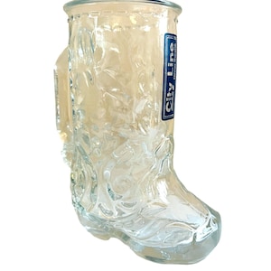 Libbey of Canada 7&quot; Clear Glass Cowboy Boot Mug