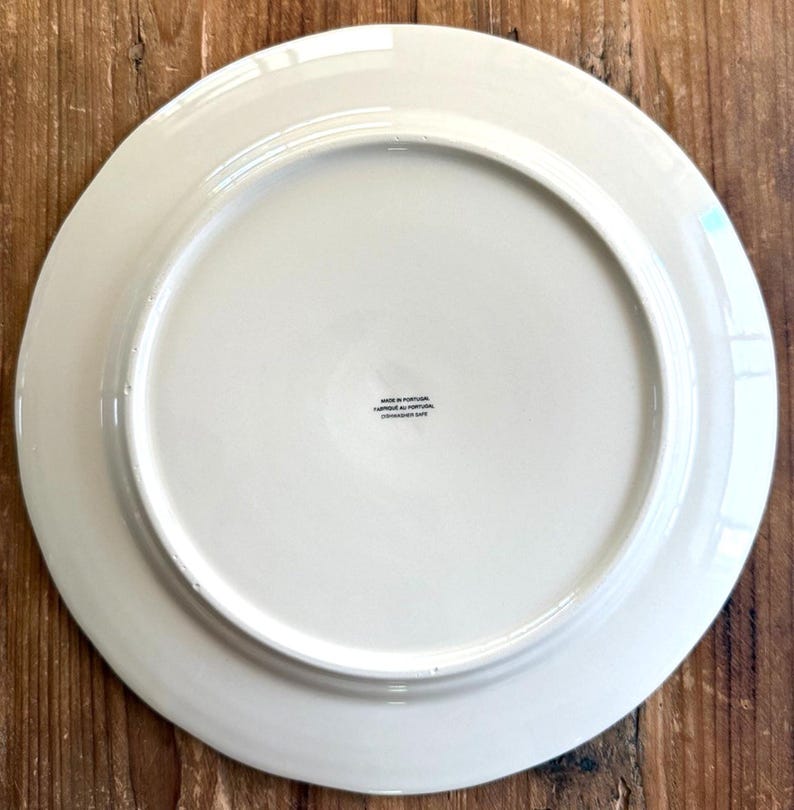 Anthropologie Old Havana Mint Dinner Plate | Crackle Glaze | Portugal | Embossed | 11" image 7
