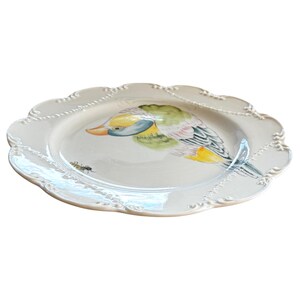 Anthropologie Madeleine Marx Dinner Plate | Bird | Parrot | Bee | Scalloped Edge | Nature | 10" image 5