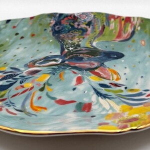 Anthropologie Starla Halfmann "Rampart" Dessert Plate | Deer | Scalloped Edge | Nature | 8" image 5