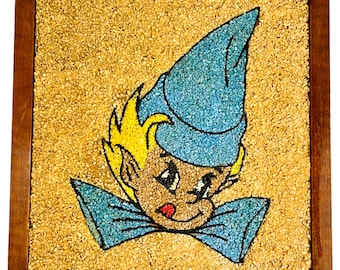 Arte de pared con mosaico de duendecillos enmarcado vintage, 13 x 13 pulgadas