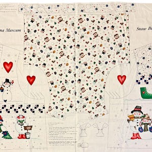 Vintage Snow Buddies Vest Cut & Sew Cotton Fabric Panel | Dianna Marcum for Marcus Brothers Textiles | Uncut | NOS | New