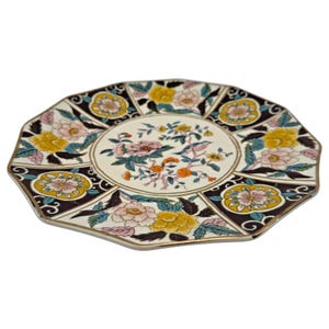 Plato de postre Bibi de Anthropologie / Ciruela / Floral / Pájaro / Ribete dorado / Ensalada / Guarnición / 23 cm imagen 5