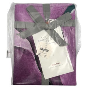 Funda individual (1) Anthropologie Cheyenne Purple EURO / Satén orgánico / Sellada de fábrica / Nuevo en embalaje original imagen 2