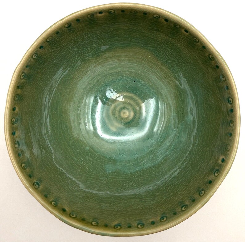 Anthropologie Old Havana Mint Cereal Bowl | Crackle Glaze | Portugal | Pasta | Soup | HTF image 5
