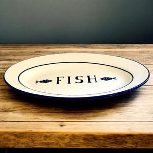 Crate Barrel X Over and Back Ceramic Fish Platter 16