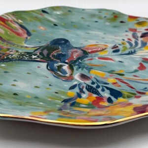 Anthropologie Starla Halfmann "Rampart" Dessert Plate | Deer | Scalloped Edge | Nature | 8" image 6