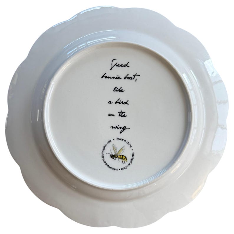 Anthropologie Madeleine Marx Dinner Plate | Bird | Parrot | Bee | Scalloped Edge | Nature | 10" image 7