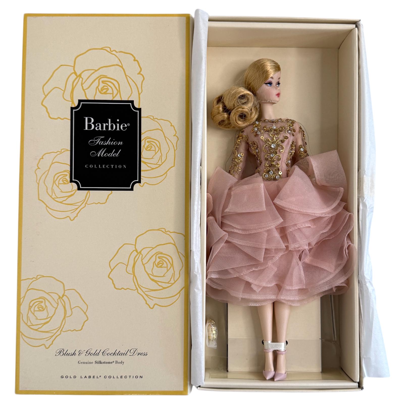 white christmas dresses Gold dress for Barbie dolls Cocktail dress – The Doll Tailor main image 1