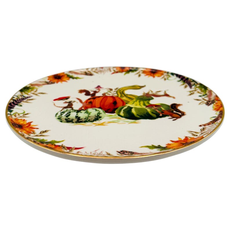 Anthropologie x Inslee Fariss Autumn's Bounty Side Plate | Mushroom | Harvest | Gourd | 8" | READ image 3