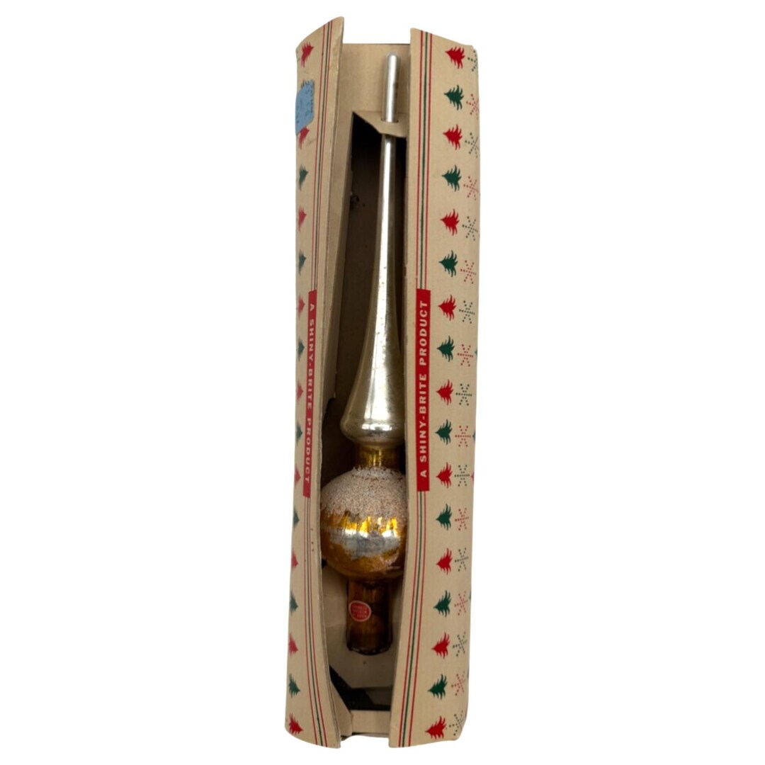Shiny Brite Tree Topper Finial + Original Box | Western Germany Sticker ...