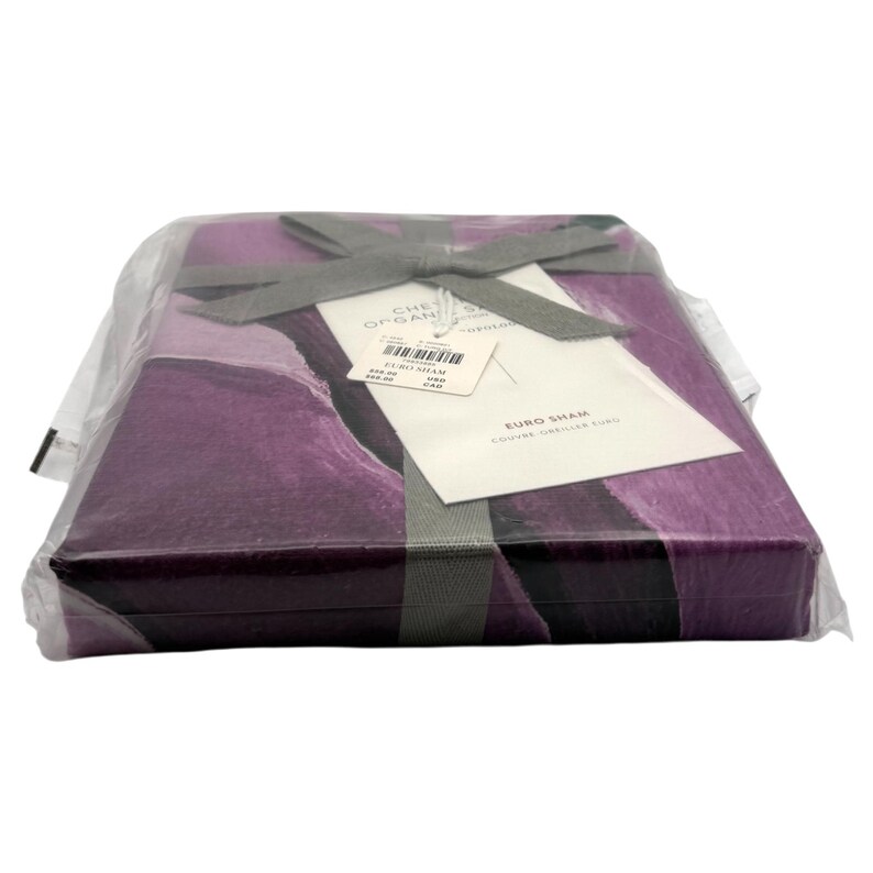 Funda individual (1) Anthropologie Cheyenne Purple EURO / Satén orgánico / Sellada de fábrica / Nuevo en embalaje original imagen 5