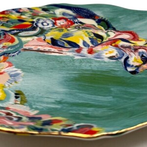 Anthropologie Starla Halfmann "Fancy Fox II" Dessert Plate | Scalloped Edge | Nature | 8" image 6