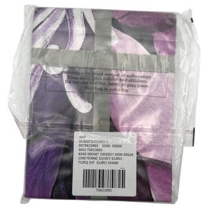 Funda individual (1) Anthropologie Cheyenne Purple EURO / Satén orgánico / Sellada de fábrica / Nuevo en embalaje original imagen 4