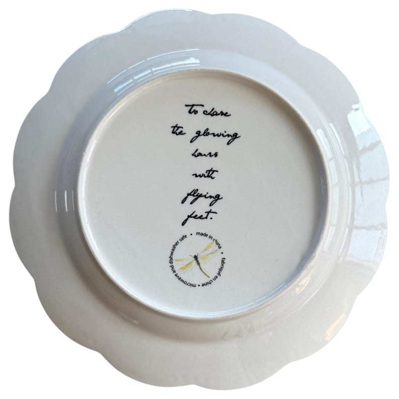 Anthropologie Dinner Plate | Madeleine Marx | Dragonfly | Song Bird | Tail | Glowing Hours | 10" image 8