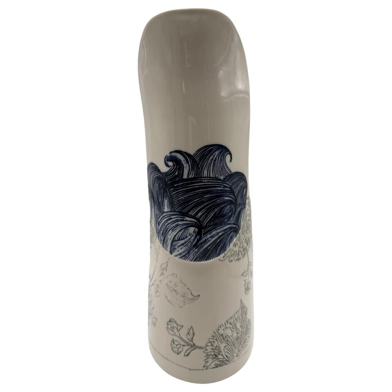 Brocca Pacifica Anthropologie x Linda Fahey / Stormy Seas / Mishima / Floral / Waves / 12" H immagine 3