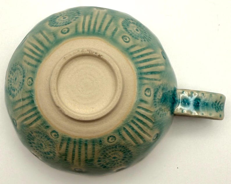 Anthropologie Old Havana Mint Mug | 10 fl oz | Coffee | Tea | Crackle Glaze | Portugal | HTF image 6