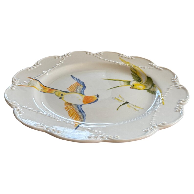Anthropologie Dinner Plate | Madeleine Marx | Dragonfly | Song Bird | Tail | Glowing Hours | 10" image 4