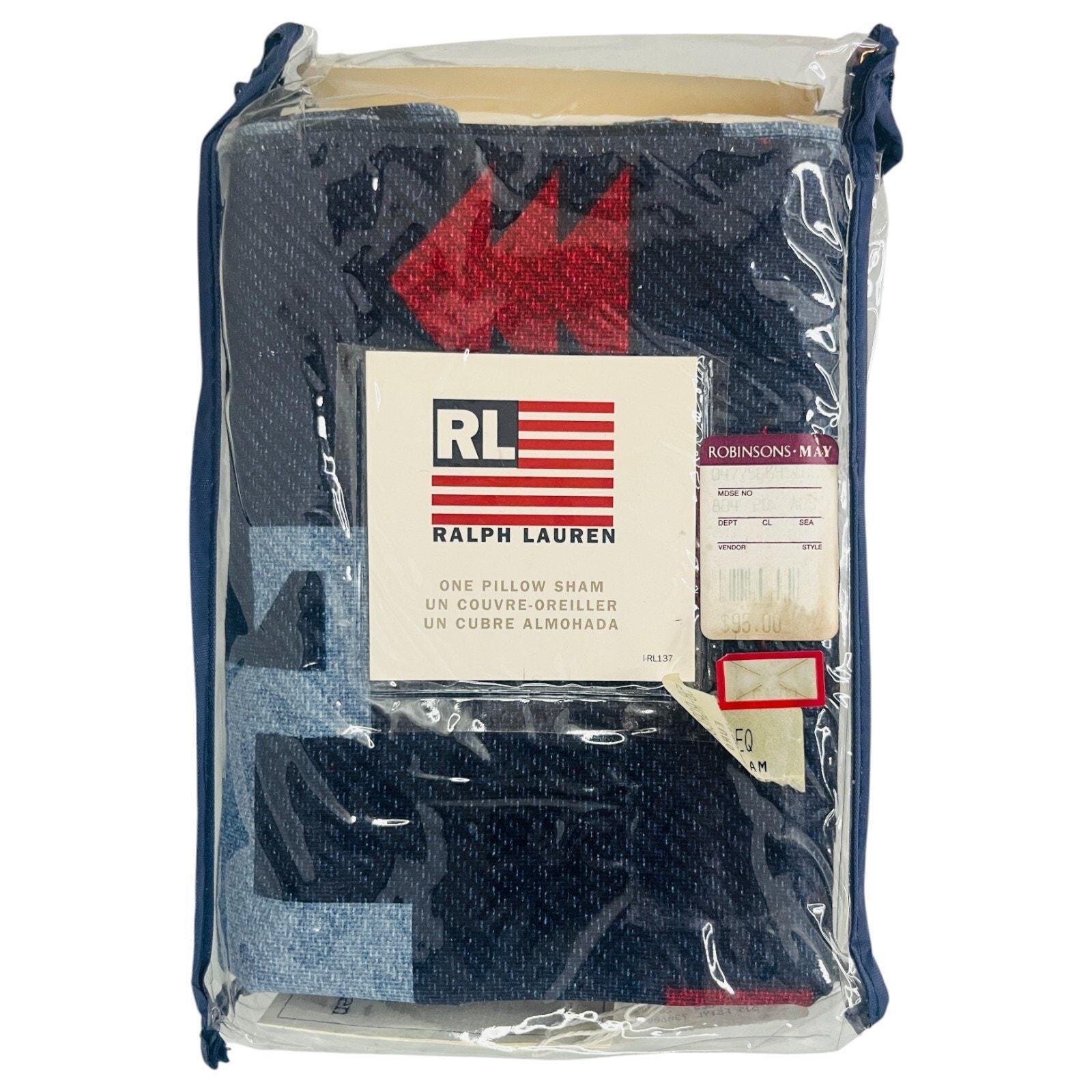 Vintage RALPH LAUREN ウール×レザー　カバー　ピローシャム Vintage Ralph Lauren Cartwright Pillow Sham: Southwest Aztec Cover