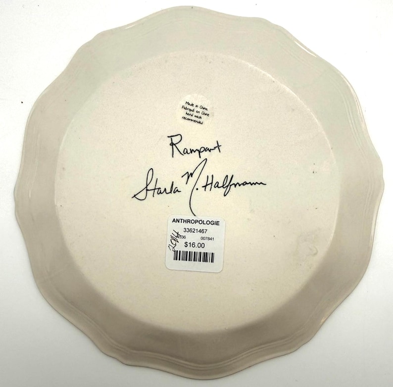 Anthropologie Starla Halfmann "Rampart" Dessert Plate | Deer | Scalloped Edge | Nature | 8" image 7
