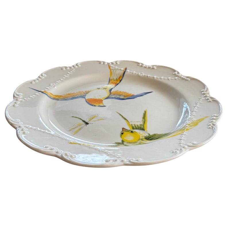 Anthropologie Dinner Plate | Madeleine Marx | Dragonfly | Song Bird | Tail | Glowing Hours | 10" image 5