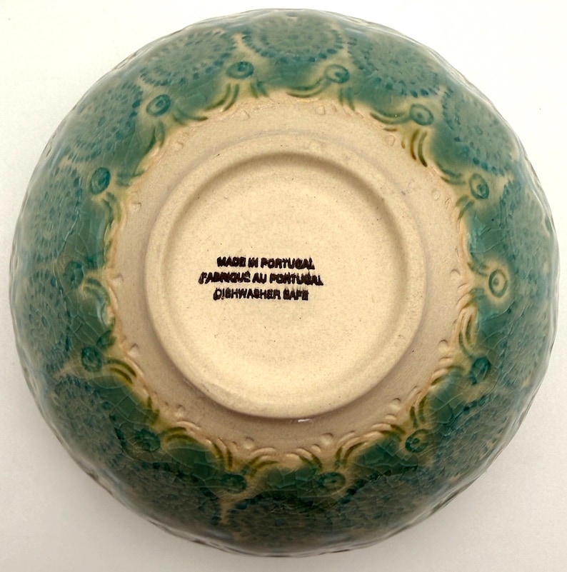 Anthropologie Old Havana Mint Cereal Bowl | Crackle Glaze | Portugal | Pasta | Soup | HTF image 6