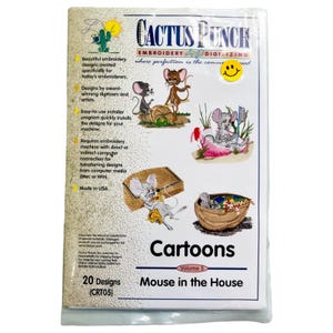 Vintage 2003 Cartoons Volume 5 Mouse in the House Ricamo a macchina / Cactus Punch