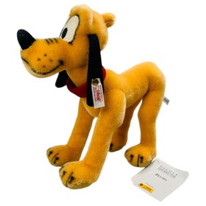 Coleção Steiff Disney Showcase Vintage 2001 Pluto Pelúcia Animal #651809 | Brinco e Botão | #2280 de 5000 | 10" de Altura