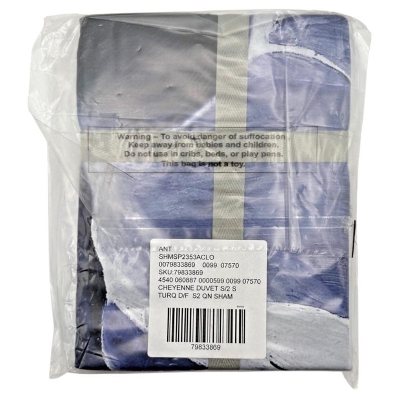 Conjunto de 2 fronhas padrão Anthropologie Cheyenne Blue | Cetim orgânico | Lacradas de fábrica | Novas com etiqueta imagem 4