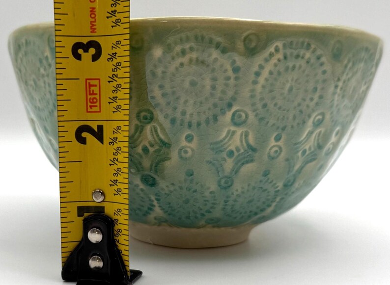 Anthropologie Old Havana Mint Cereal Bowl | Crackle Glaze | Portugal | Pasta | Soup | HTF image 7