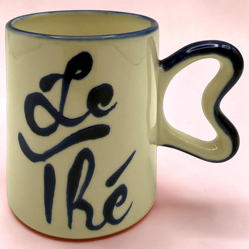 Anthropologie Harlie Brown Studio Mug | Belle Journée | Stoneware | Tea | Heart | 13 oz image 1