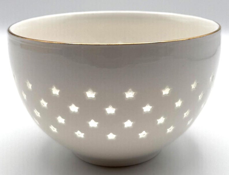 Tazón de cereal Estrella de Anthropologie / Estrellas glaseadas / Celestial / 18 oz / Pasta imagen 4