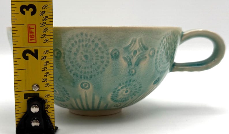 Anthropologie Old Havana Mint Mug | 10 fl oz | Coffee | Tea | Crackle Glaze | Portugal | HTF image 8