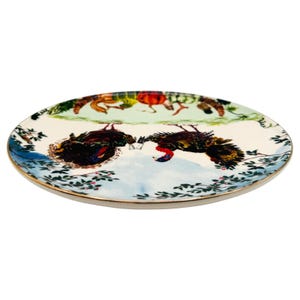 Anthropologie x Inslee Fariss Autumn's Bounty-tallrik | Antropomorfa kalkoner | Thanksgiving | 20 cm | LÄS bild 5