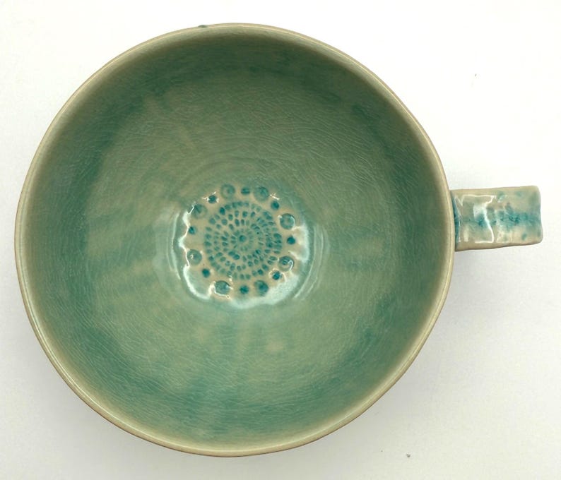 Anthropologie Old Havana Mint Mug | 10 fl oz | Coffee | Tea | Crackle Glaze | Portugal | HTF image 5