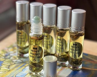 Money Magnet Oil Roller | Green Aventurine Crystal Infused | Abundance & Prosperity Spell Oil