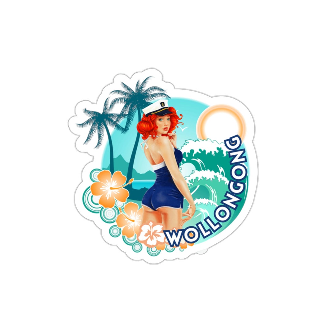 Wollongong Australia Pinup Girl Diecut Stickers Etsy