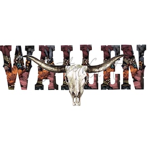 Vintage Wallen Bull Skull PNG | Wallen png | Country Music png | Western png | Sublimation png | Tumbler png | Wallen Western png |