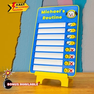 Kids Personalized Routine Chart, To-Do Check List, Personalized Planner, Dry-Erase, Daily Routine, Kids Daily Tasks Magnetic Multiple Colors