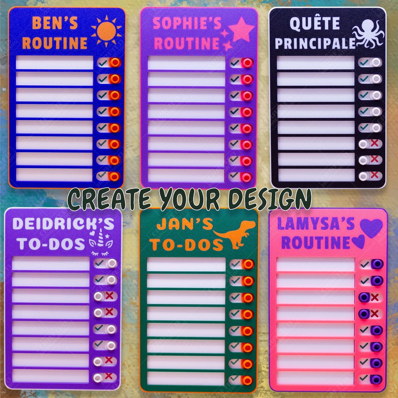 Sliding Routine Chart, Chore Chart, Daily Checklist, Personalized ...