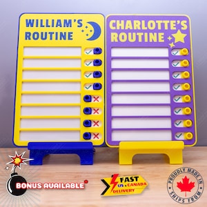 Kids Personalized Routine Chart, Daily To-Do Check List, Personalized Planner, Dry Erase Chore Chart, Daily Tasks, Magnetic CheckList, Tasks