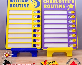 Kids Personalized Routine Chart, Daily To-Do Check List, Personalized Planner, Dry Erase Chore Chart, Daily Tasks, Magnetic CheckList, Tasks