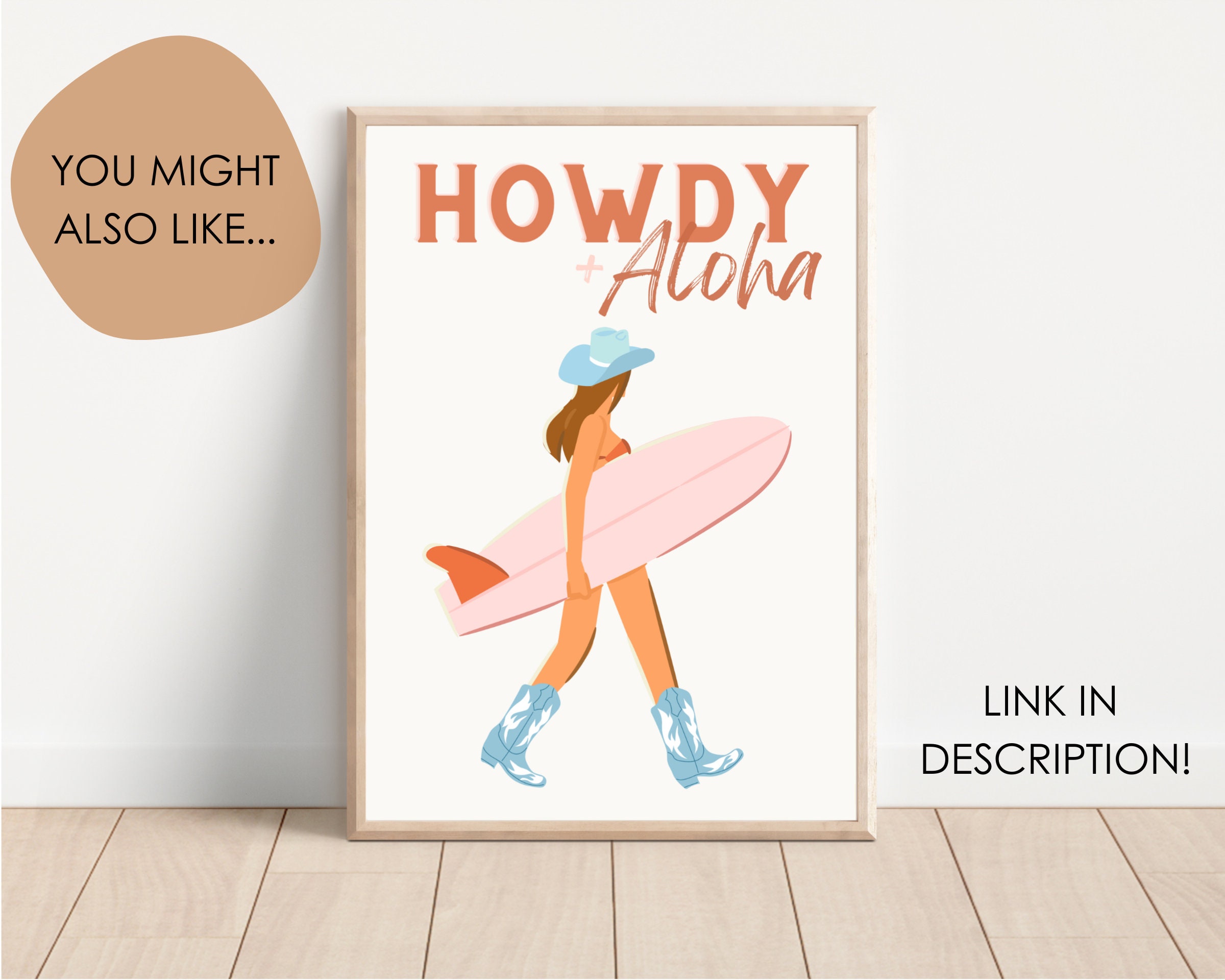 aloha-cowgirl-poster-coastal-cowgirl-print-surfer-cowgirl-wall-art
