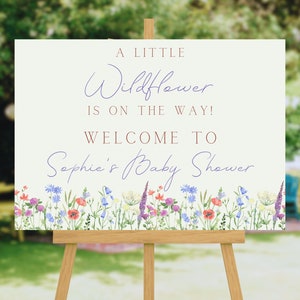 Wildflower Baby Shower Welcome Sign, Floral Baby Shower Sign, Gender Neutral Welcome Sign, Wildflower Floral Signage, Boho Welcome Sign