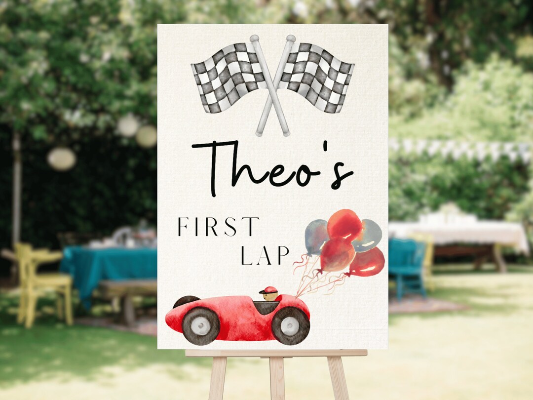 Personalized Fast One Birthday Welcome Sign: Race Car Theme (digital ...