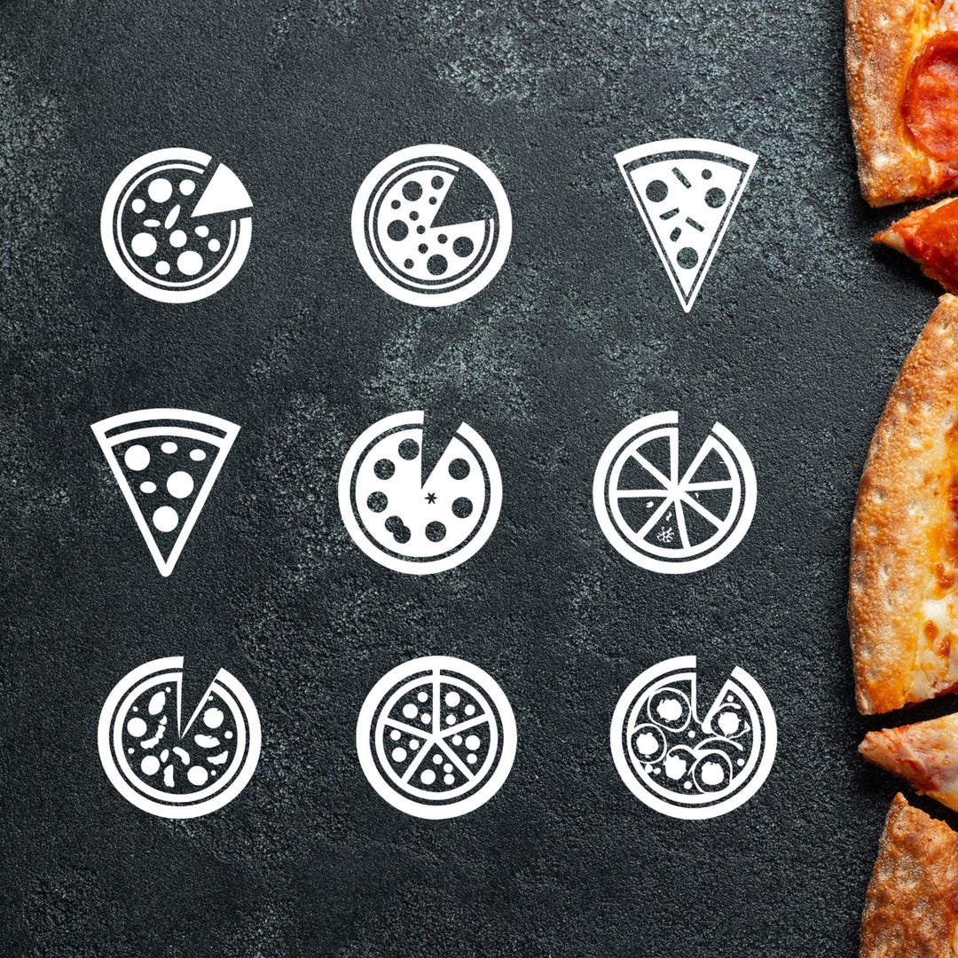 Modern Pizza Icon SVG Bundle: Restaurant Party Pack (PNG, Cricut) - Etsy