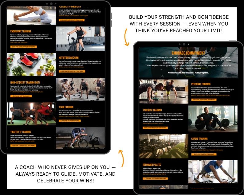 Canva Personal Trainer Website Template Editable Fitness Coach