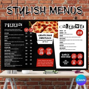 Restaurant Bifold & TV Menu Template: Editable Design Package